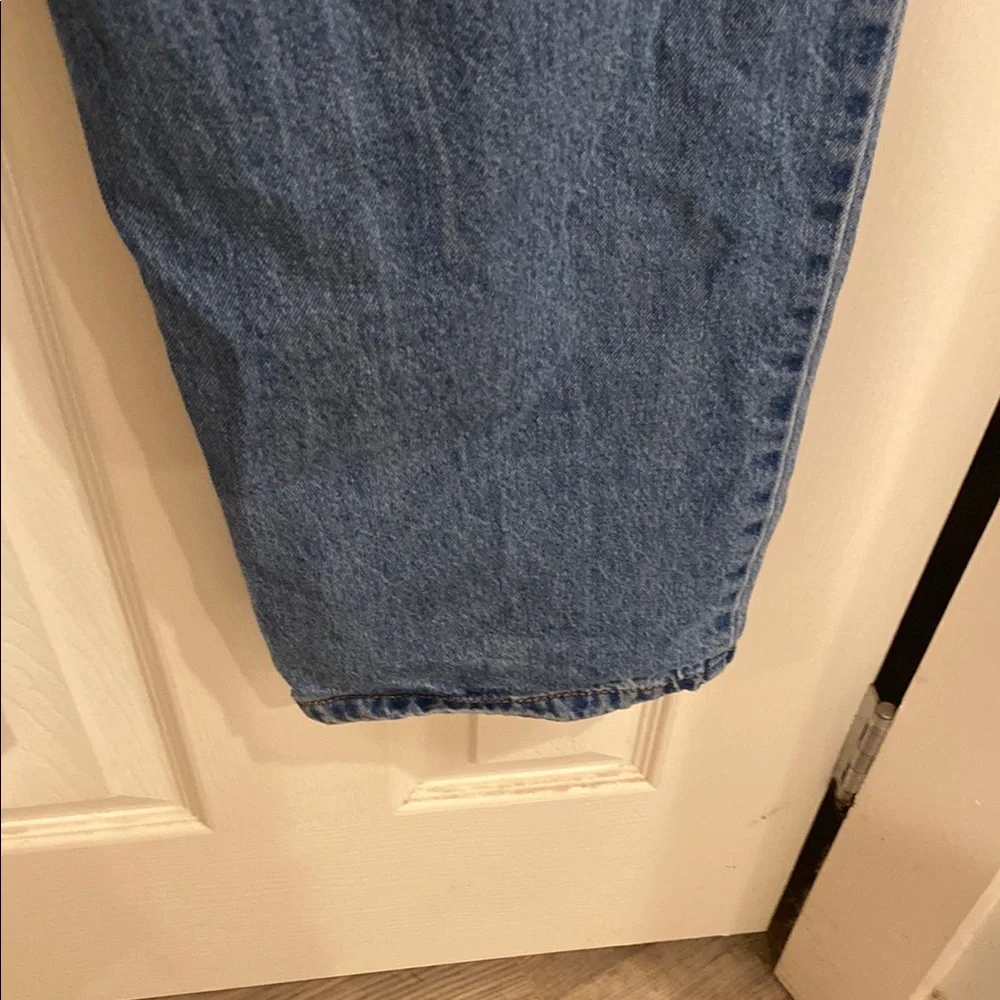 Fashion Nova Blue Distressed Wide Leg Jeans - Picture 12 of 14